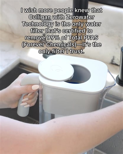 6.8K views · 39 shares | PFAS (forever chemicals) are in nearly half of U.S. water—and linked to serious health issues. Culligan with ZeroWater Technology is the only certified filter that removes 99% of Total PFAS.  Removes 99% of PFAs (forever chemicals)  Leaves water tasting great  Proven 5-stage filtration Order today and make your next glass one you can trust. | Culligan ZeroWater | Facebook
