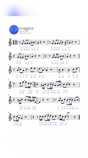 📜Imagine (John Lennon) - sheet music. 📜 Imagine (John Lennon) - partitura. #partitura #sheetmusic #johnlennon #imagine