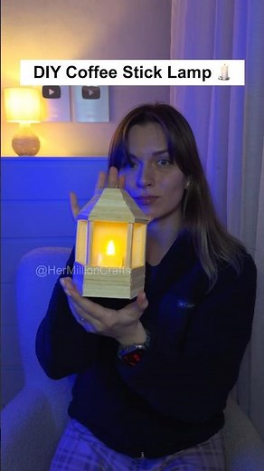 DIY Cozy Wooden Lantern ☕✨ Cutest Night Lamp for Home Decor #diy #craft #trending #cute