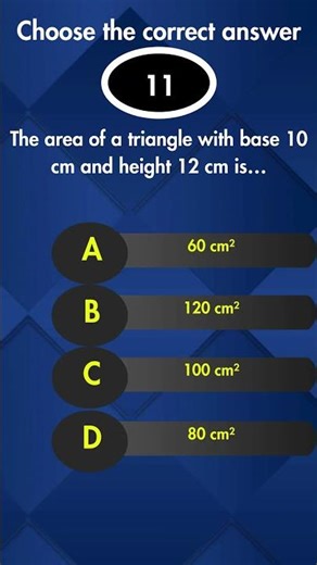 Area of Triangle MCQs | Geometry Quiz | Formula & Concept Test 🔺 | Class 9–10 Math Practice