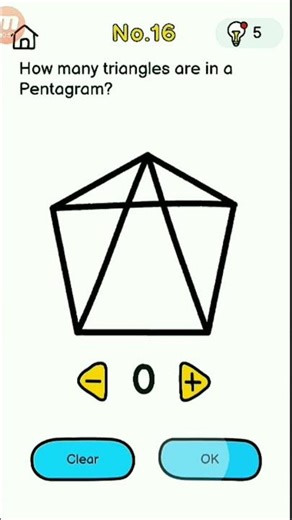 Brain out level 16🤔How many Triangles are in a pentagram #shorts #gameplay