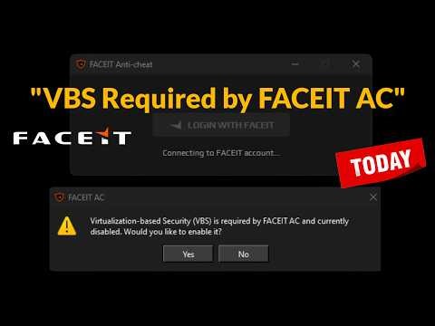 Virtualization based technology (VBS) is required by faceIT anticheat and is currently disabled