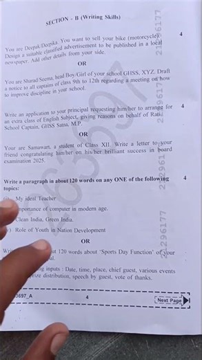 MP Board Class 12th English paper 2026 solution , class 12th english paper 2026 solution