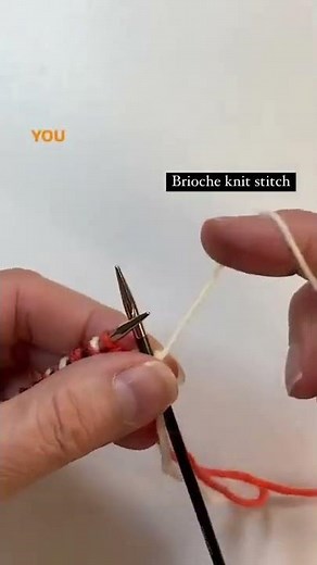 Brioche knitting for beginners Part 1 - brioche knit stitch tutorial - learn how to #shorts