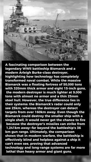 Bismarck vs Modern Warship Not Even Close! #worldwarii #history