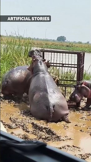 Close Call in Hippo Habitat