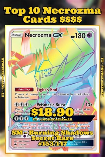 Top 10 RAREST & Most EXPENSIVE Necrozma Pokémon Cards EVER! 🌌✨ #pokemon #top10 #tcg #pokémon