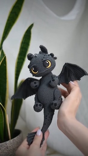 Crochet Toothless 🖤🤍 #crochet #dragon #crocheting #Toothless #lightfury #crochetdragon #toothless #lightfury #fyp #fypシ #crochetbusiness #handmade #crochetlove #amigurumi #amigurumicrochet #amigurumilove #howtotrainyourdragon | Crochet World