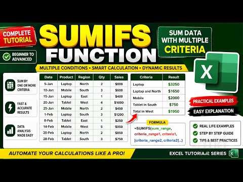 Sumifs Function in Excel | Sumifs Function Excel | sumifs formula in excel multiple criteria