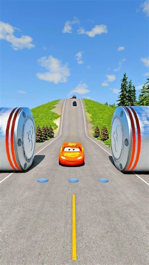 Big and small cars vs. a giant car stopper - BeamNG.drive #beamngdrive #crashdrive #automobile