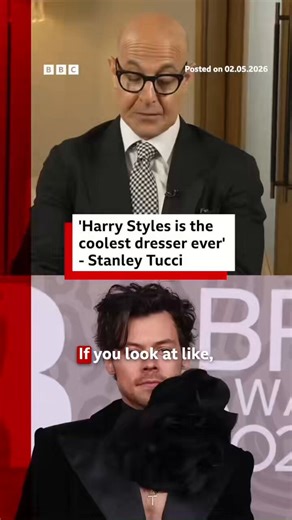 “If you look at like, speaking of style, what Harry Styles wears, like that is just the coolest thing. The coolest thing ever. Like the coolest dresser ever.” - Stanley Tucci and Emily Blunt talking about Harry Styles’s fashion! (via bbcnews)