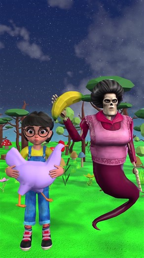 CHIKEN AND BANANA. TANI AND SCARY TEACHER #nickandtani #funny #roblox #animation #memes #