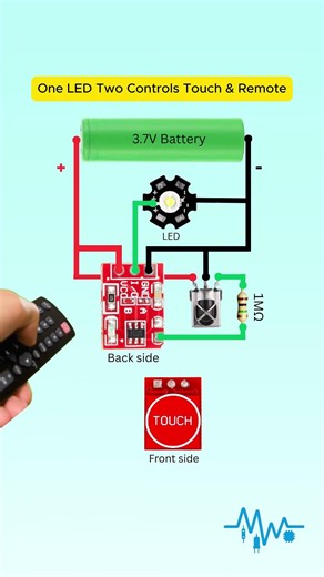 Dual Control LED Circuit Touch and IR Remote #Shorts
