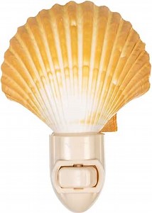 Nautical Crush Trading Seashell Night Light – Beach Night Light with Mexican Cup – Shell Light for Bathroom – Sea Shell Lamp – Seashell Lamp Plug Into Wall