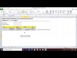 Metode Numerik: Iterasi sederhana dengan Excel