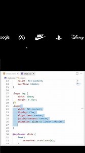 Infinite Logo Slider 🔥 HTML CSS #webdevelopment #css #html #shorts