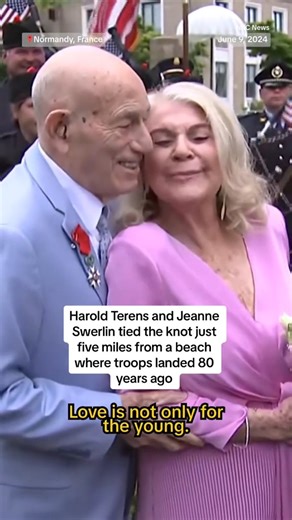 100-year-old veteran Harold Terens returned to Normandy to marry his bride just days after taking part in commemorations for the 80th anniversary of D-Day. | NBC News