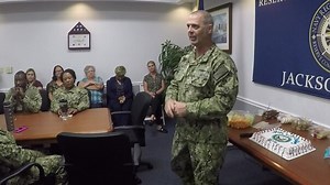 Navy Birthday Cake Cutting Ceremony