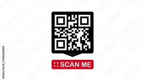 QR code for smartphone. Inscription scan me with smartphone icon. Qr code for payment. illustration.