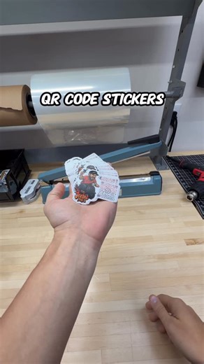 Let’s pack a custom QR Code stickers order @jeebie_inks Size 2”x4” #packingorders #smallbusiness #pov | AADesigns.co
