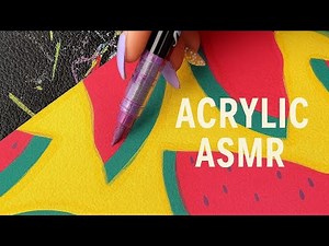 Relaxing ASMR 1 hour coloring foods with acrylic markers no talking
