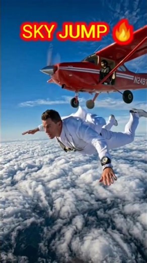 Human Floating in Air After Jump | Crazy Parachute Trick|#shorts
