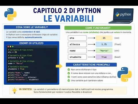 2) Impara le Variabili Python SENZA Errori da Principiante