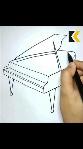 How To Draw Piano Easily #piano #instrumental #instrument #drawing #kidosdrawing