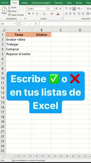 Hacer un listado de tareas con iconos en Excel ❌✅ #ExcelConAlvaro #Excel #ExcelTips #AprenderExcel #ExcelBasico #trucosexcel