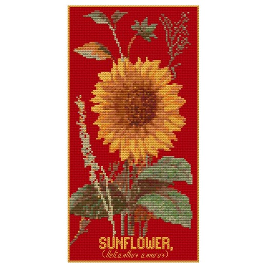 Victorian Sunflower Cross Stitch Pattern | Botanical Floral Art (PDF Download) - Etsy