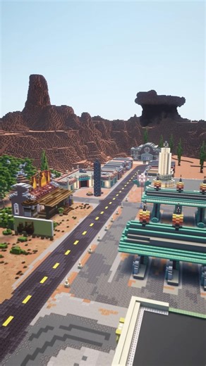 Radiator springs en entier sur Minecraft🚗 #minecraftfr #minecraft #minecraftshorts #minecraftbuild