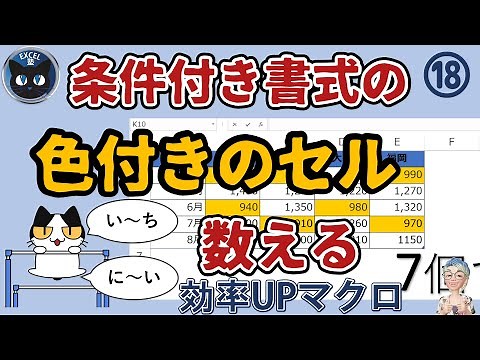 色付きのセル（条件付き書式）を数えるマクロApplication.InputBoxを使って、効率アップマクロ18回