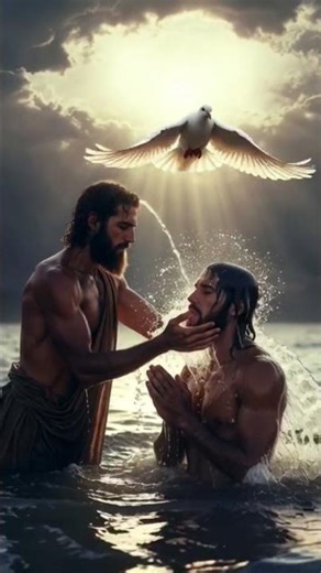 John the Baptist baptizing Jesus. #Jesuschrist #Christian #God #Short #gospelmusic