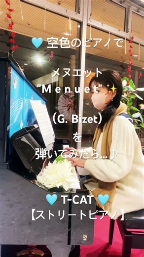 空色のピアノで【メヌエット】"Menuet"（ビゼー）を弾いてみたら、可愛いらしい男の子が…⁈♡【ストリートピアノ】T-CAT