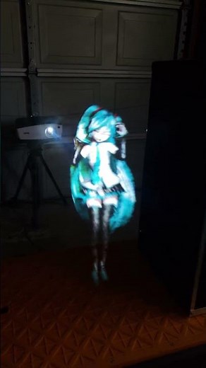 Hatsune Miku Animated Dancing Hologram Projection On A Fog Machine