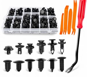BKAIBO 240 Pcs Bumper Retainer Clips, Car Plastic Rivets Fasteners Push Retainer Kit, Most Popular Sizes Auto Push Pin Rivets Set, Door Trim Panel Fender Clips
