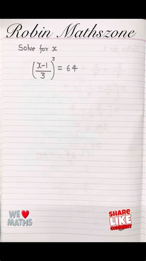 Nice maths algebra problem by #robinmathszone #mathproblems #mathematics #education #mathshorts