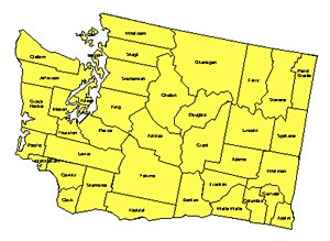 Washington Editable County PowerPoint Map for Building Regions - MAPS for Design