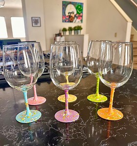 Splatter Paint Wine Glasses - Etsy
