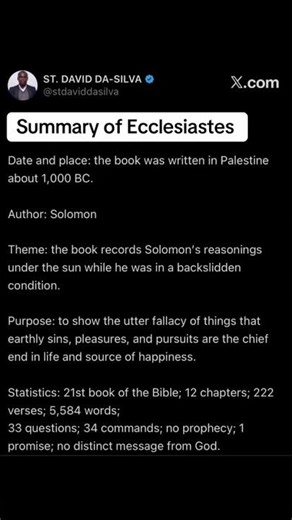 Summary of Ecclesiastes