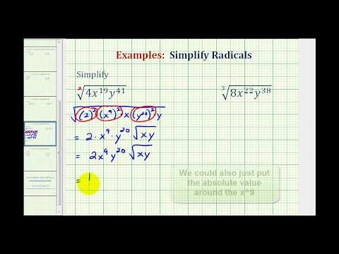Ex: Simplify Radicals with Variables Containing Large Exponents - Not Perfect Roots
