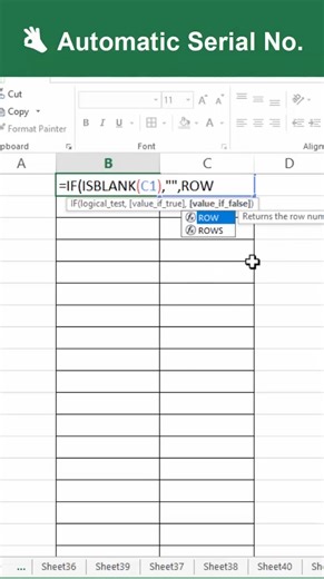 26K views · 466 reactions | Automatic Serial Number in MS EXCEL | Generate Automatic Srial Number in ms excel | tips and tircks | Time saving shortcut in ms excel | Excel tips and tricks in ms excel | #msexcel #exceltips #exceltricks #excelshorts #shorts #viral #reels #excelhacks #excelshortcutkeys | #excelformula #interviewquestions #deepakyadavsir @deepakyadavsir | Formula in ms Excel | Auto serial no in ms excel | Deepak Yadav Sir | Facebook