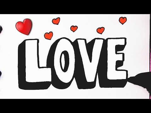 Como desenhar palavra LOVE fofa ❤ Dia dos namorados - Desenhos para Desenhar