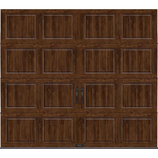 Clopay Gallery Steel Short Panel 8 ft x 7 ft Insulated 18.4 R-Value Wood Look Walnut Garage Door without Windows GR2SU_WO_SOL - The Home Depot