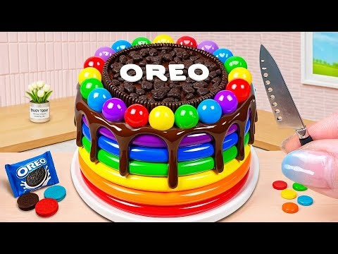 Oreo Choco Rainbow Jelly Cake 🍭 Tasty Miniature Chocolate Cake Step By Step 🎀 Mini Cake Studio