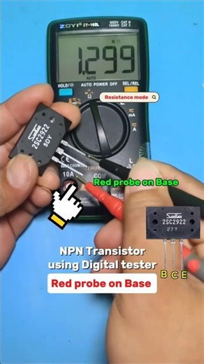 Differences between analog and digital multitester probes when testing transistors #shorts #diy #tv