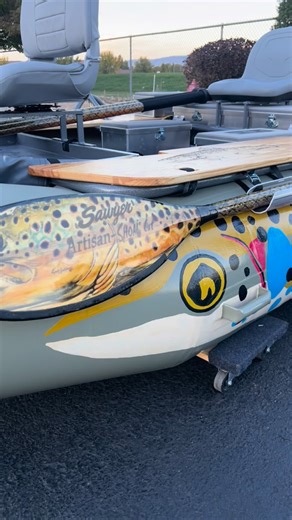 StreamTech Boats on Instagram: "If you can dream it @linkjacksonart can paint it. This 13’6 SalmonFly just landed in Jackson Hole. Always proud to say that we are #madeinusa🇺🇸 #maraviarafts #streamtechboats #salmonfly #flyfishing #sawyeroarsandpaddles"