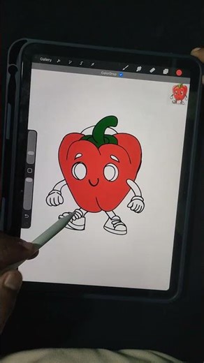 Cute Capsicum Drawing 🫑 | Easy Vegetable Art in Procreate for Kids