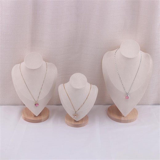 Velvet Necklace Display Stand, Bust Stand Wooden Base Mannequin Set, Jewelry Organizer - Etsy