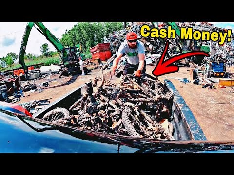 The BIGGEST Magnet Fishing Scrap Yard Salvage - Trash To Treasure!